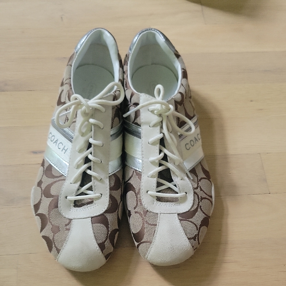 Coach Signature Brown and Cream Sneakers